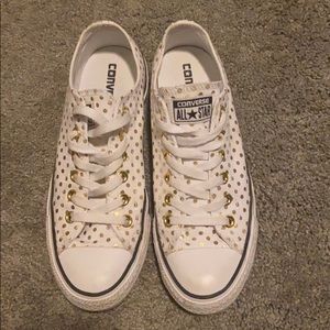 Gold Polka Dot Converse. Size 8.